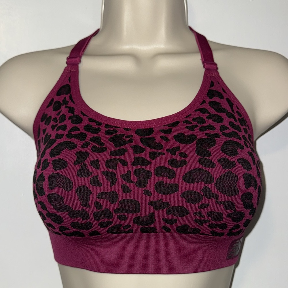 New Balance Sports Bra Purple Leopard Print Women’s L Large
